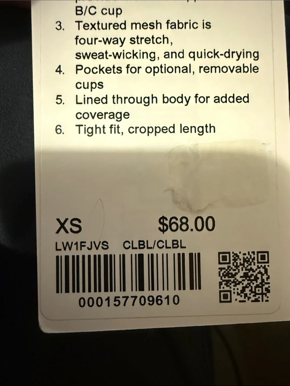 lululemon athletica Navy Quilted Crop Tank